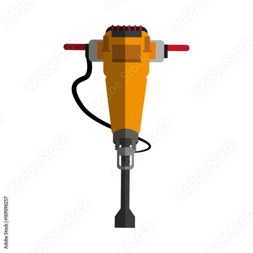 jackhammer heavy machinery icon image vector illustration design