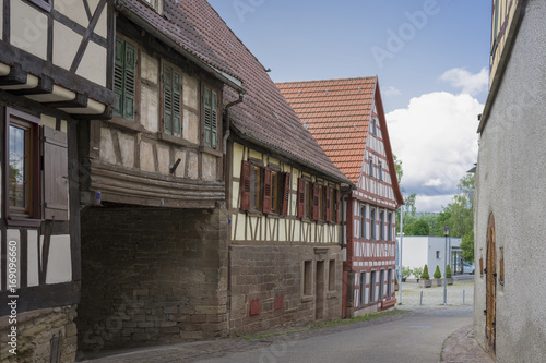 picturesque frame houses in a typical German village