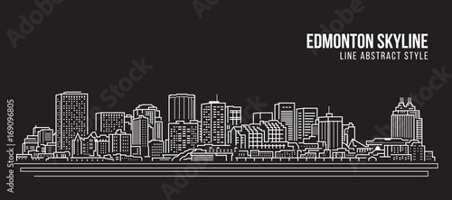 Cityscape Building Line art Vector Illustration design - Edmonton skyline