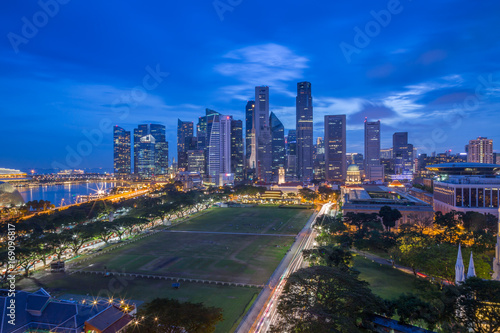 Singapore long exposures of the Skyline at night © Paulo