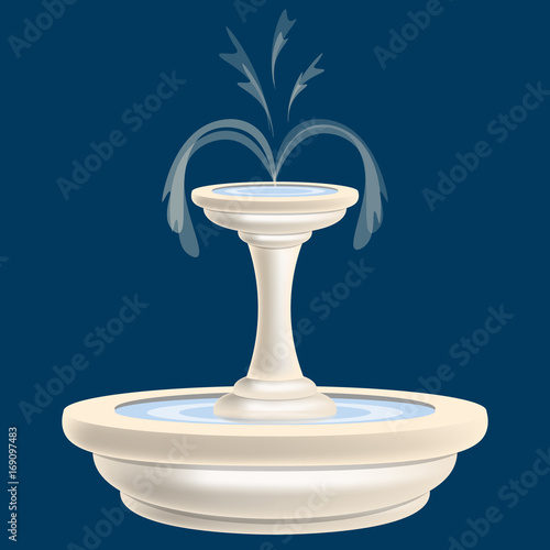 Isolated fountain with water
