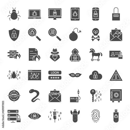 Cyber Security Solid Web Icons