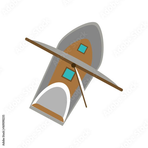sailboat topview icon image vector illustration design
