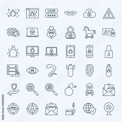 Line Internet Security Icons
