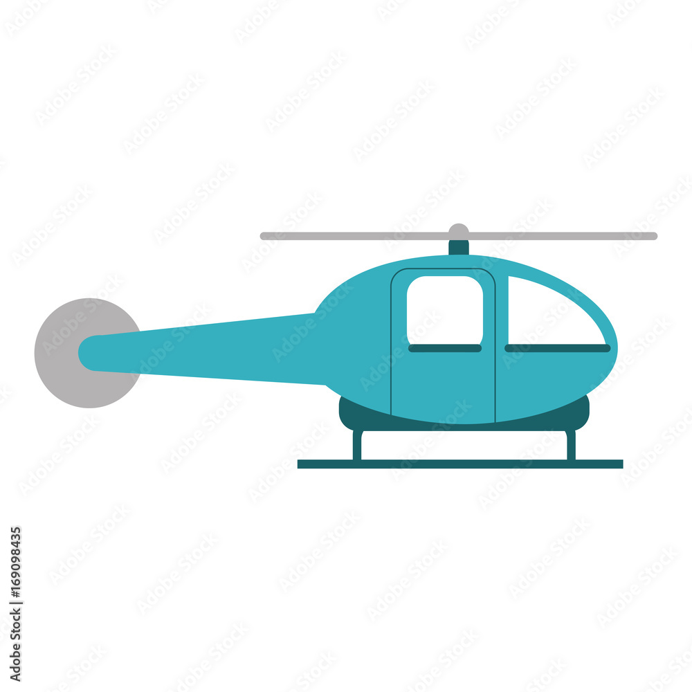 helicopter sideview icon image vector illustration design