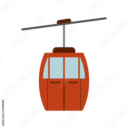 funicular or cable car public transport icon image vector illustration design