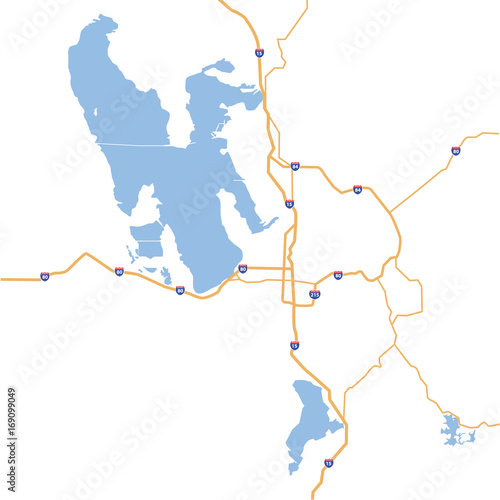 Vector - Salt Lake City and Surrounding Area including Utah Lake