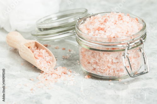 Himalayan Salt In Jar. Handmade Soap. Spa Room.