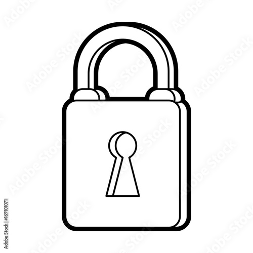 Locked padlock accessory icon vector illustration design graphic paint 