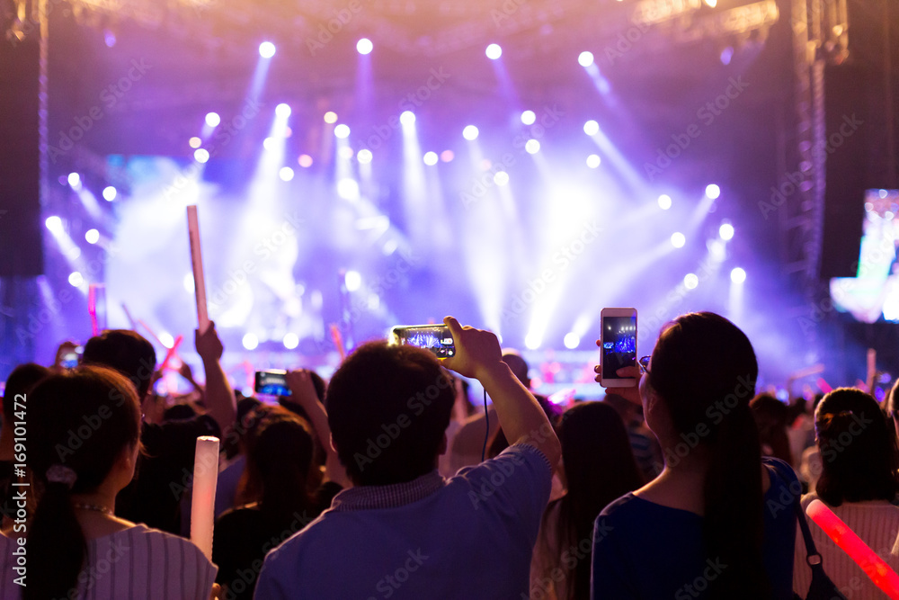 crowded people in living concert event
