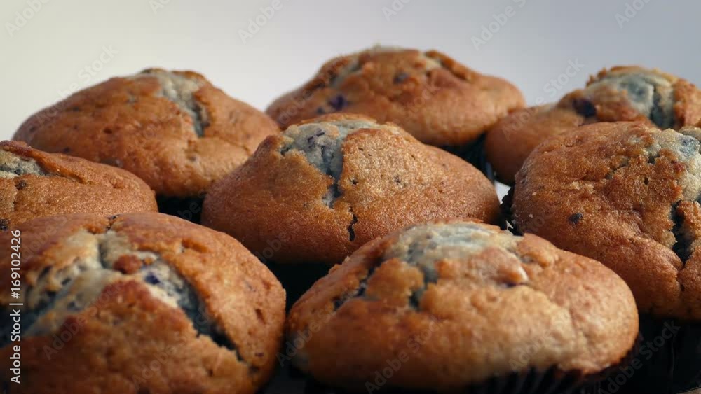 Delicious Blueberry Muffins Rotating Delicious Blueberry Muffins Rotating