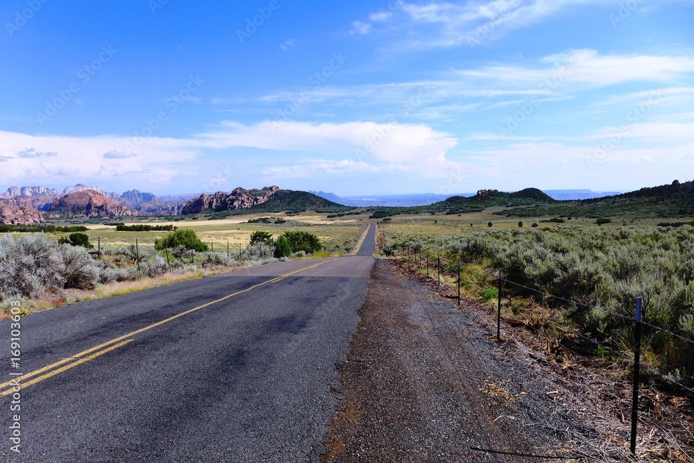 Einsame Landstraße durch den Zion Canyon