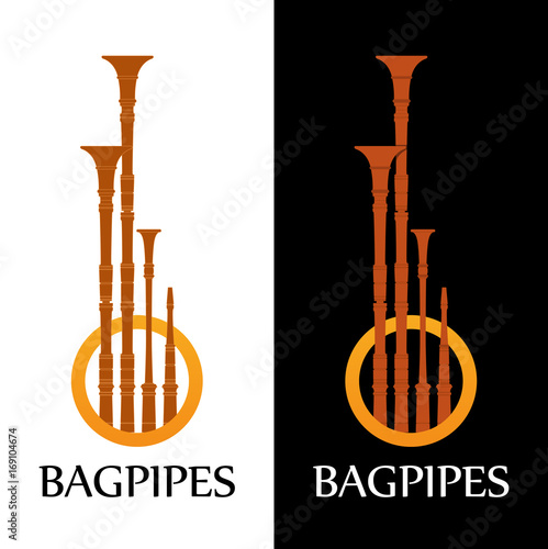 Logo with Bagpipes on white...