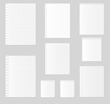 Notebook paper set. Vector illustration. Stock vector.