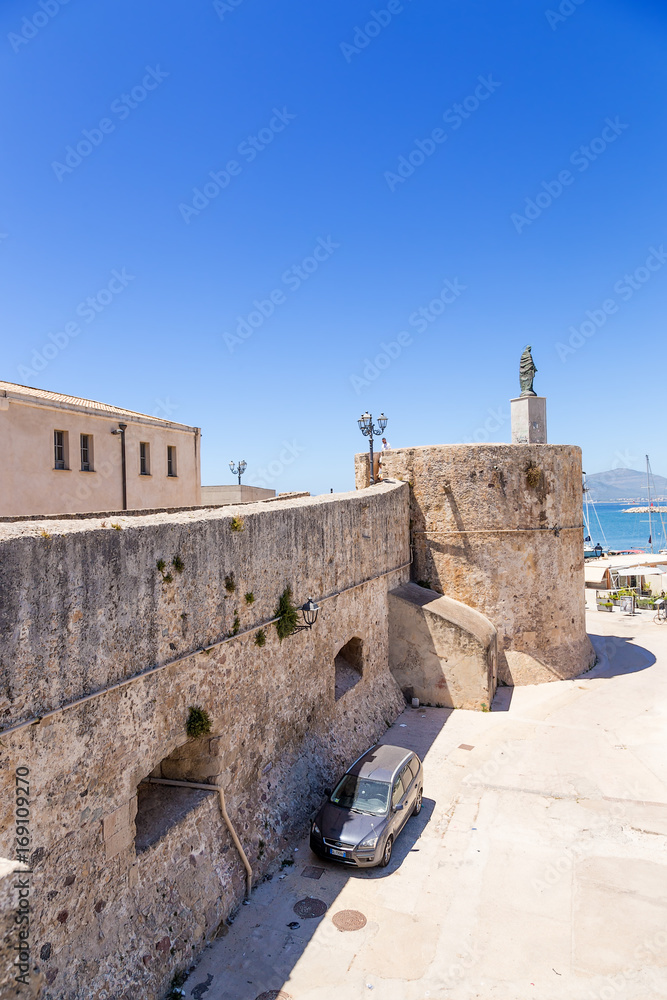 Alghero, Sardinia, Italy. Bastion on the Gulf Coast