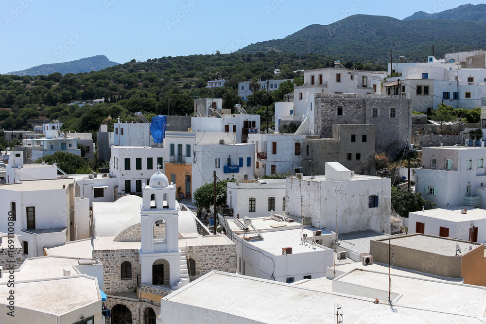 Top view of the city of Mandraki. Nisyros Island