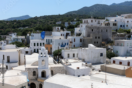 Top view of the city of Mandraki. Nisyros Island