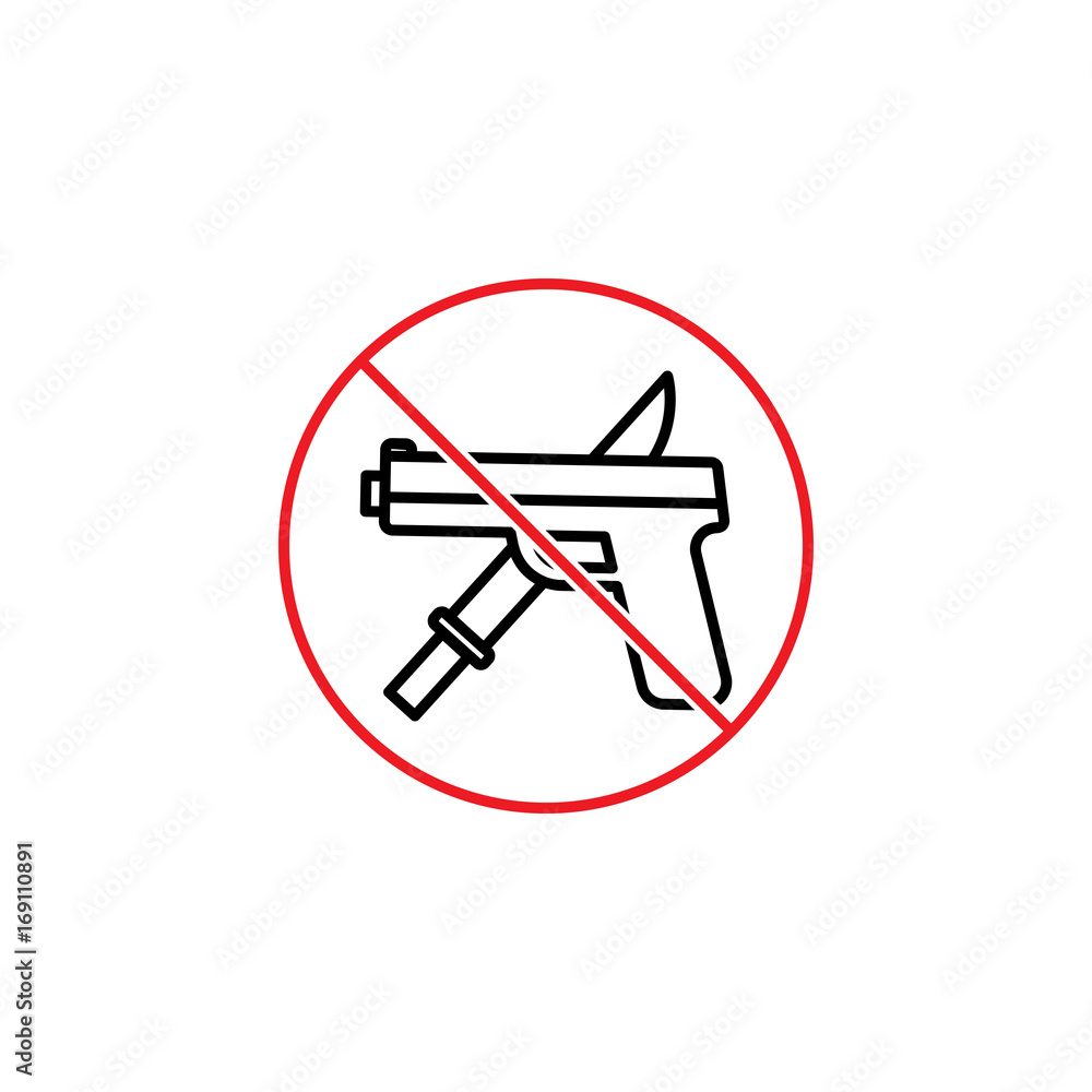 no weapon sign on white background
