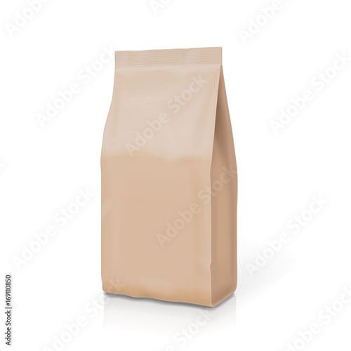 Mock-up pack for coffee, tea, snack bag package. Blank template