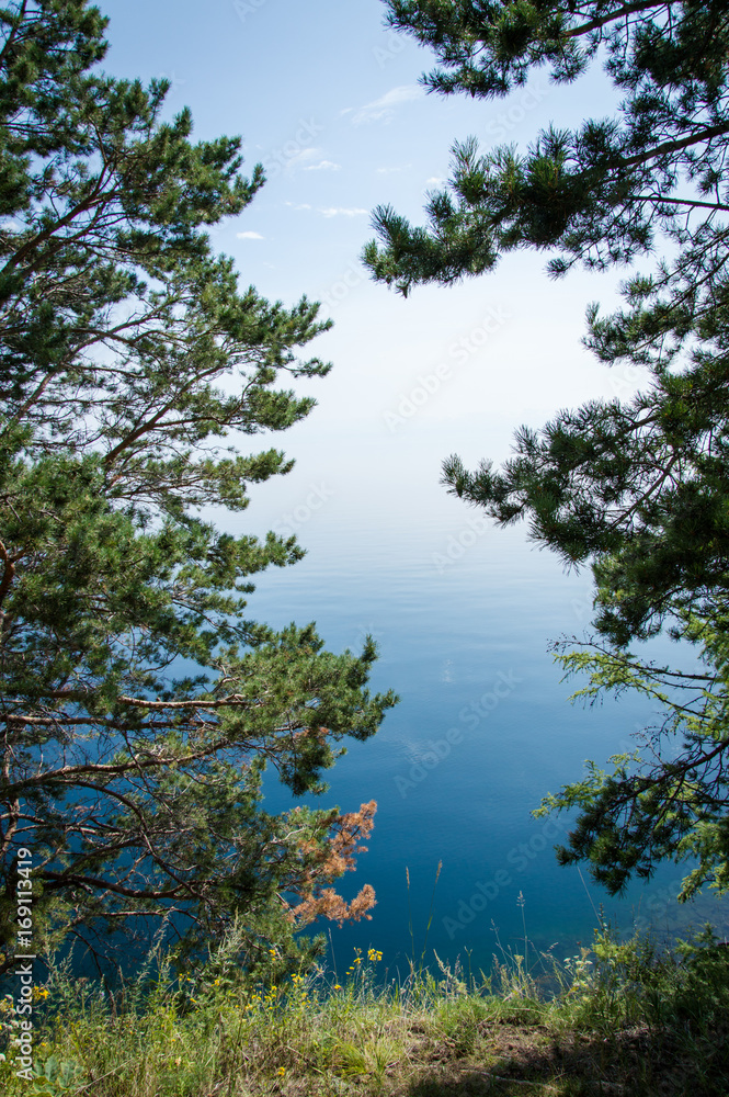 Idyllic landscape of Lake Baikal, Siberia, Russia - on a day in summer 2017