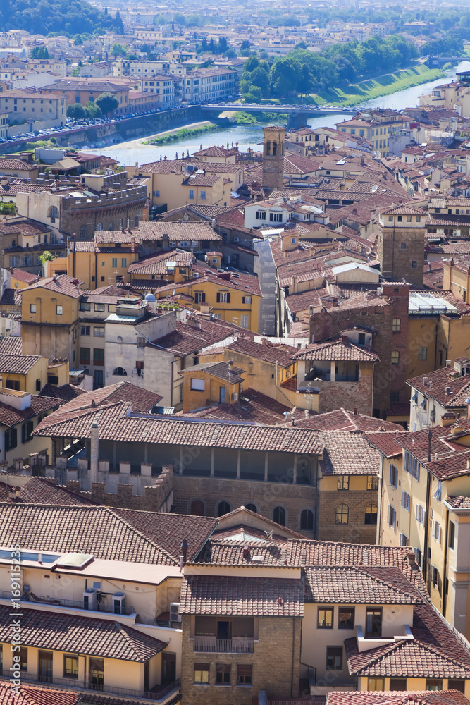 Toskana-Panorama, Florenz von oben mit Arno