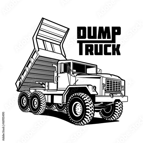 tipper truck illustration isolated on white background