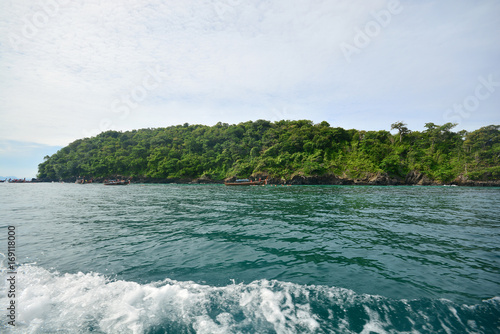 Crystal clear water at Andaman Sea. Lipe Island, Satun, Thailand.