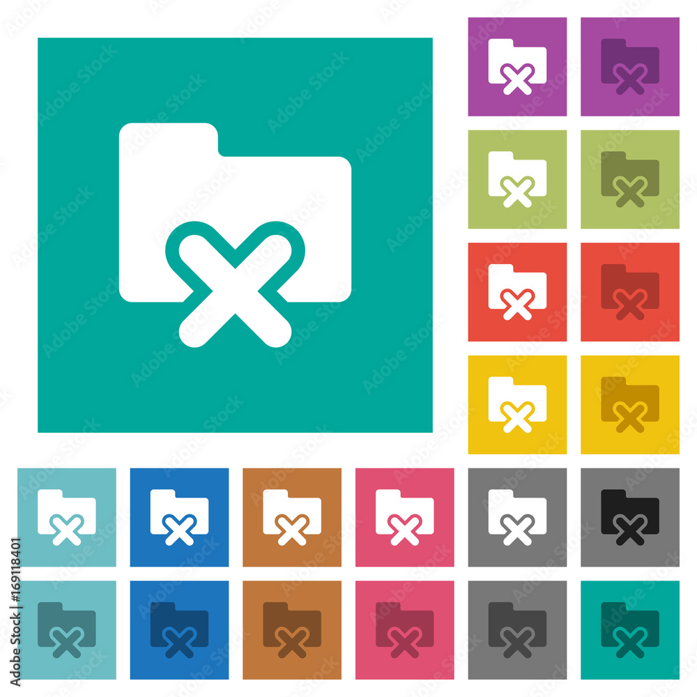 Cancel folder square flat multi colored icons Cancel folder square flat multi colored icons