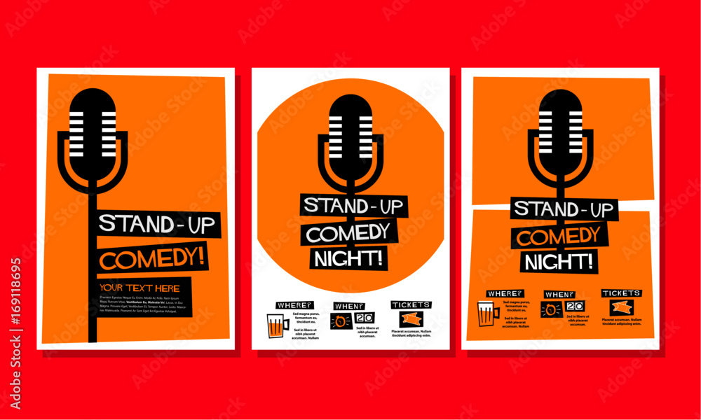 Stand-up Comedy Poster Template Stock Vector | Adobe Stock