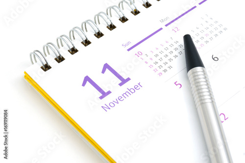 Wallpaper Mural Desk calendar and pen on white background Torontodigital.ca