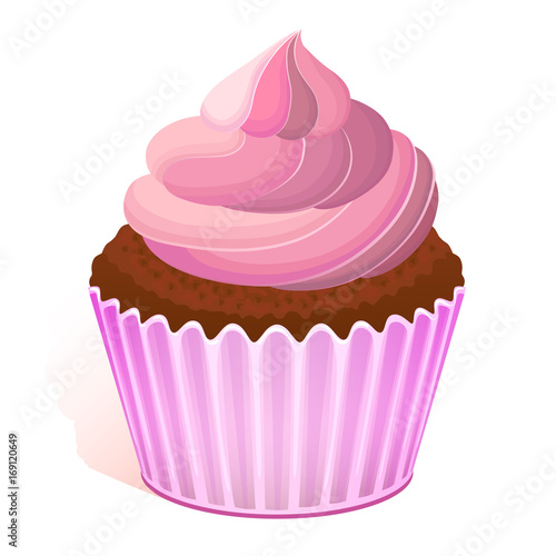 Vector drawing, illustration cupcake muffin