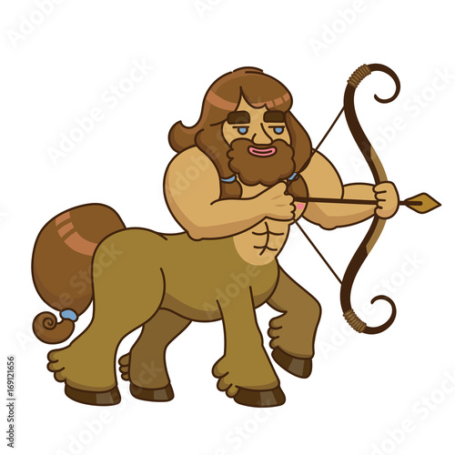 Vector illustration of a centaur with a bow and arrow