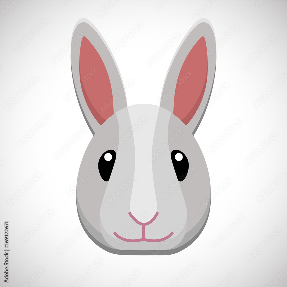 Obraz premium Vector drawing head of a rabbit, hare