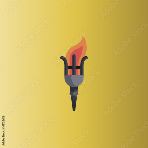 Torch flame icon. flat design