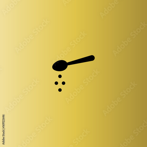 spoon and salt icon. flat design