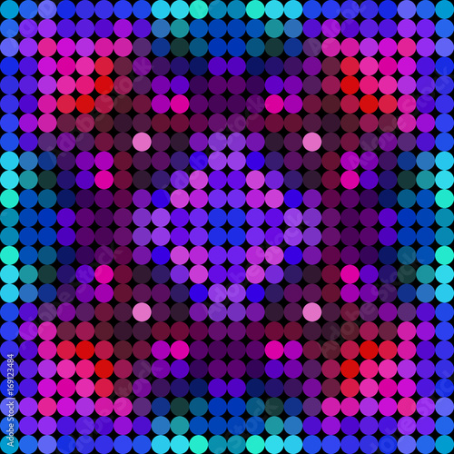 Kaleidoscopic low poly circle style vector mosaic background