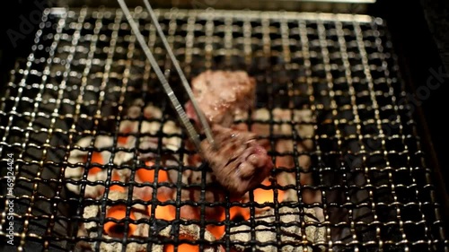 Kobe beef on the grill cooking