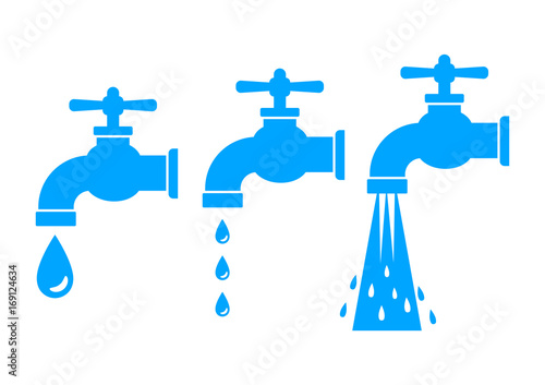 Faucet vector icons on white background