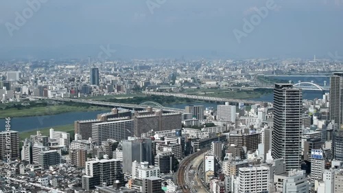 Osaka landscape view from observatory