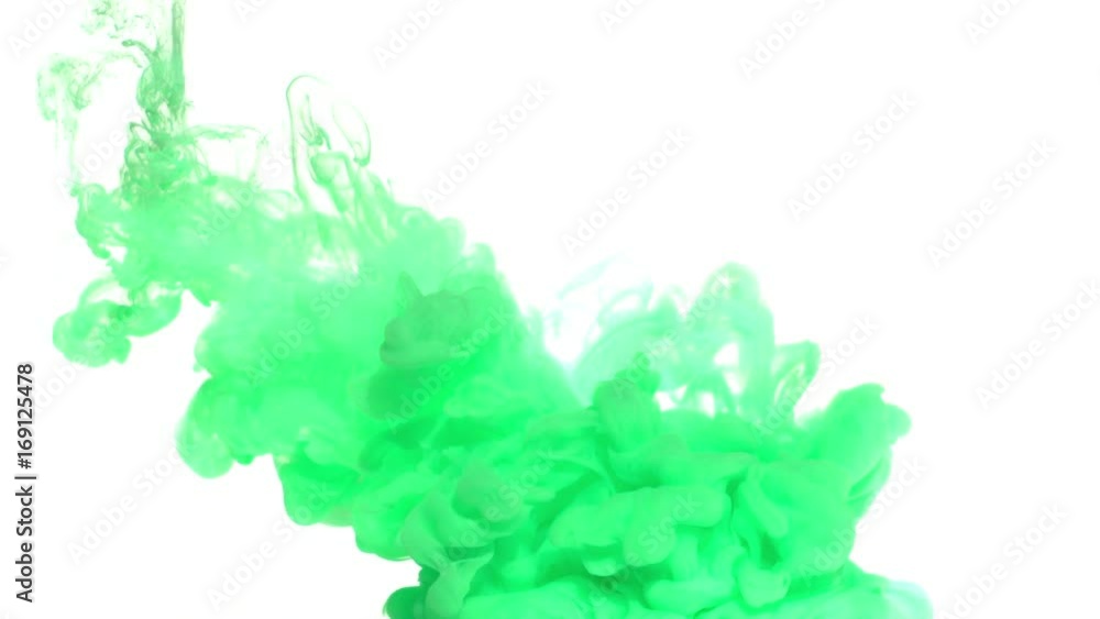 Green ink in a water tank. Make your next stylish motion graphics projects or visual effects composites feel painterly and organic. Use as a background, overlay or displacement map and make an impact Green ink in a water tank. Make your next stylish motion graphics projects or visual effects composites feel painterly and organic. Use as a background, overlay or displacement map and make an impact