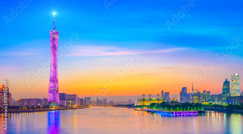 Tableau sur toile Guangzhou architectural scenery and urban skyline