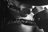 erotic portrait of a girl with stockings and handcuffs