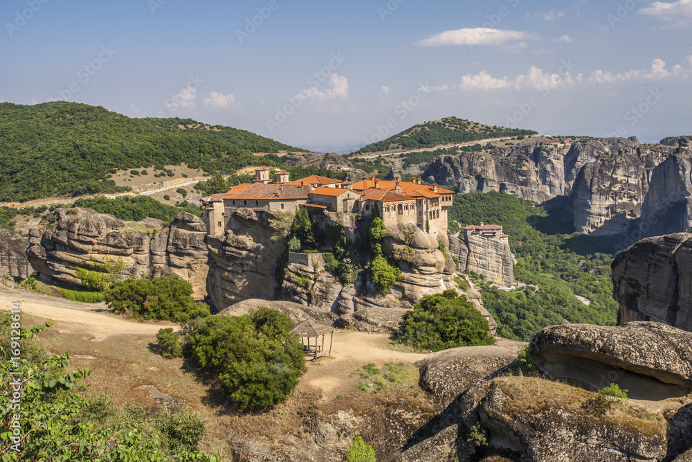 Meteora Monastery and Hills Landscape Greece Kalambaka