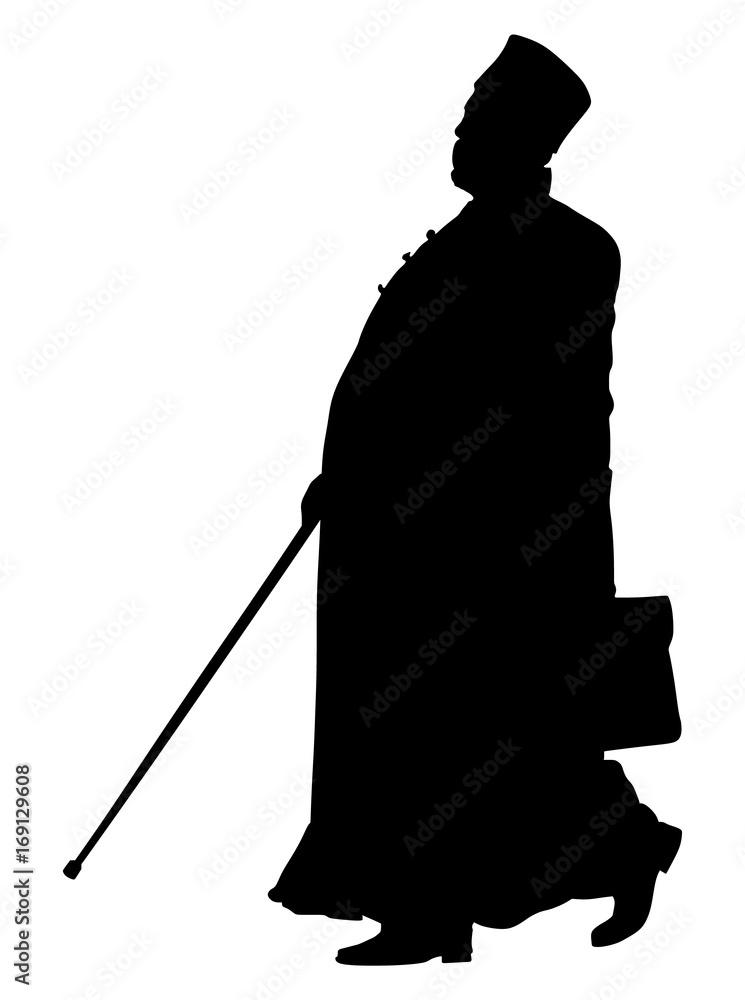 Orthodox Christian priest vector silhouette isolated on white ...