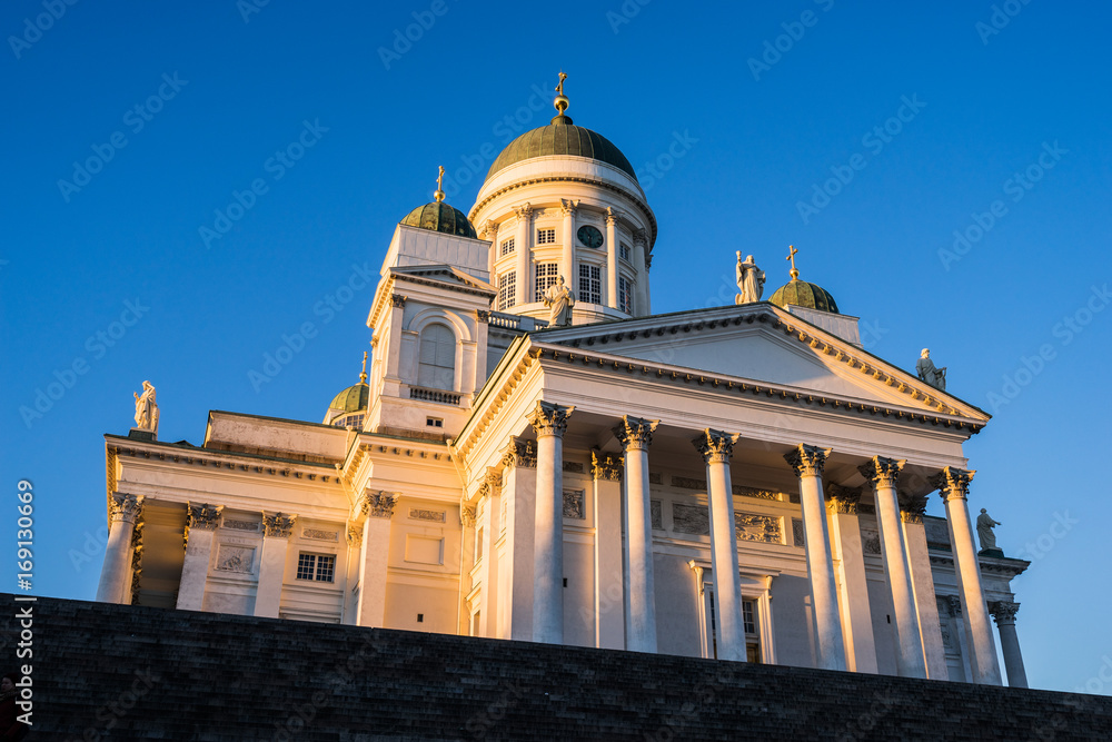 Sunset at Helsinki Cathedral