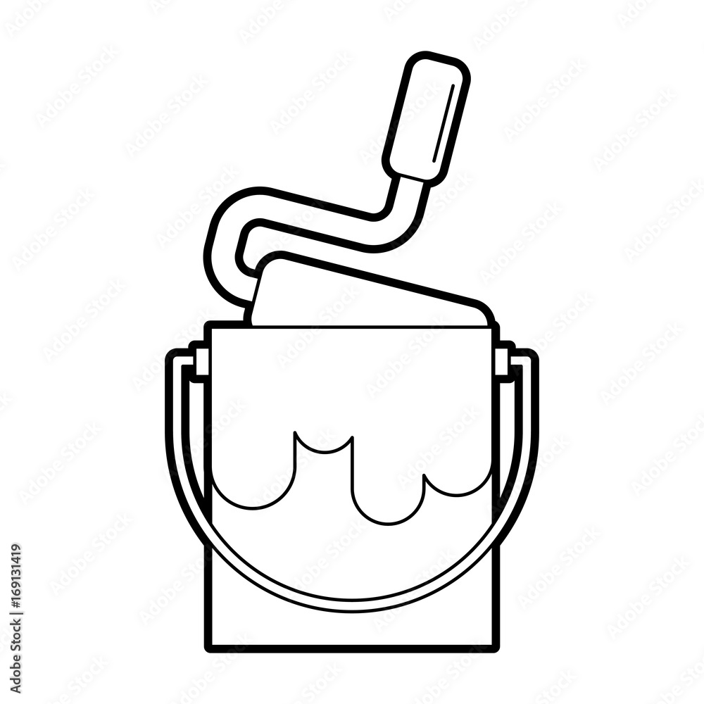 paint pot with roller vector illustration design paint pot with roller vector illustration design