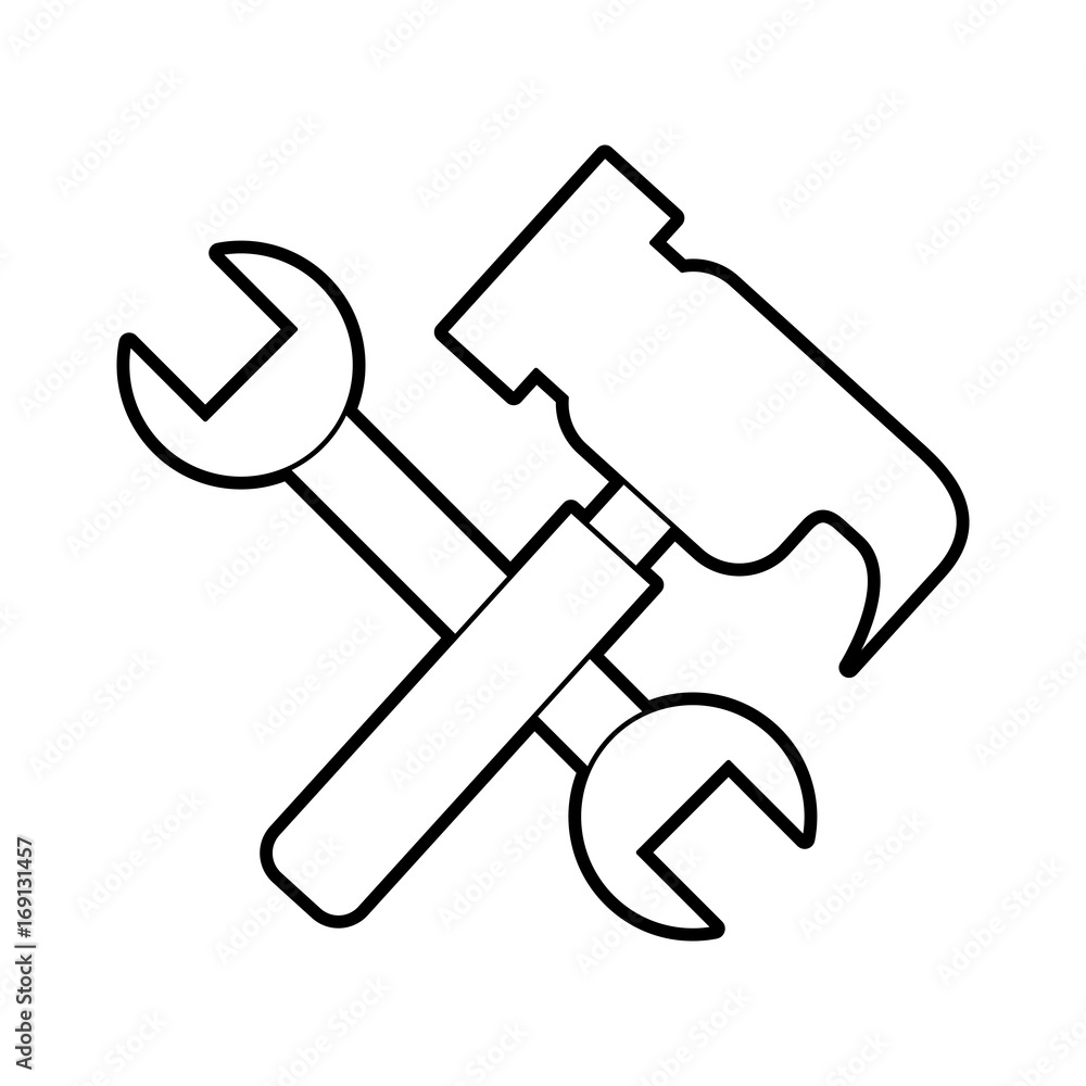 hammer and wrench tools vector illustration design hammer and wrench tools vector illustration design