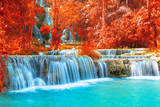 Waterfall in autumn forest, names 
