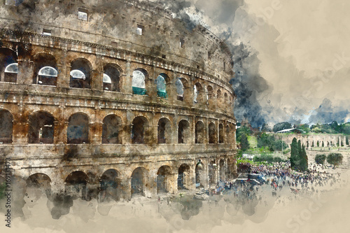 Beautiful Colisseum - the impressive Colosseum of Rome