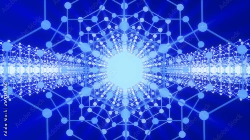 blue abstract background and moving hexagons, loop blue abstract background and moving hexagons, loop